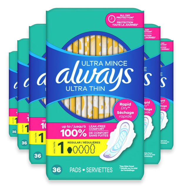 always ultra thin regular pads with wings