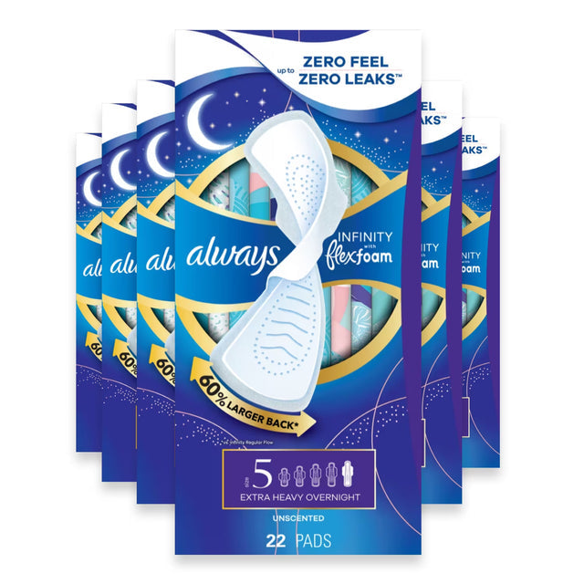 always infinity flexfoam overnight unscented pads