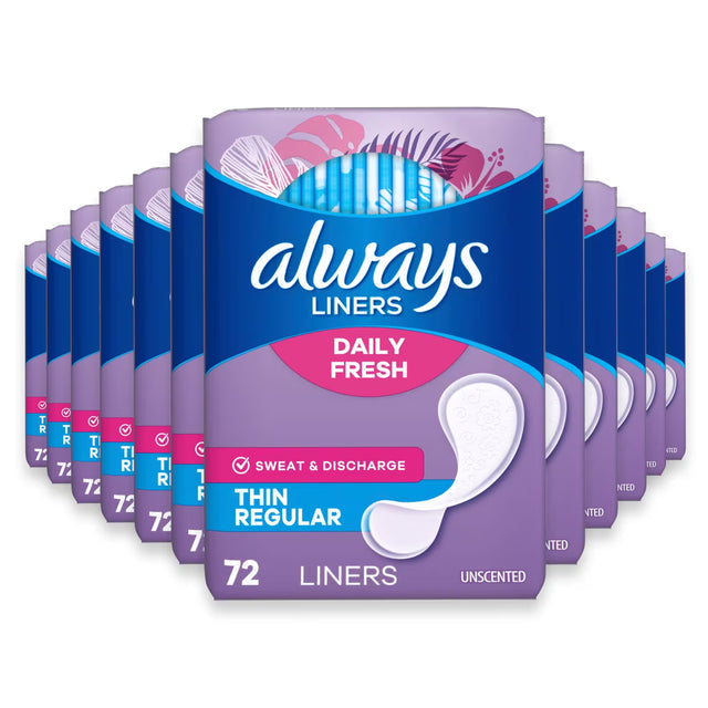 always dailies thin unscented panty liners regular