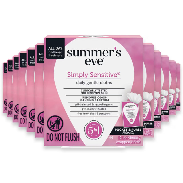 summer's eve simply sensitive 5 in 1 feminine cleansing cloths