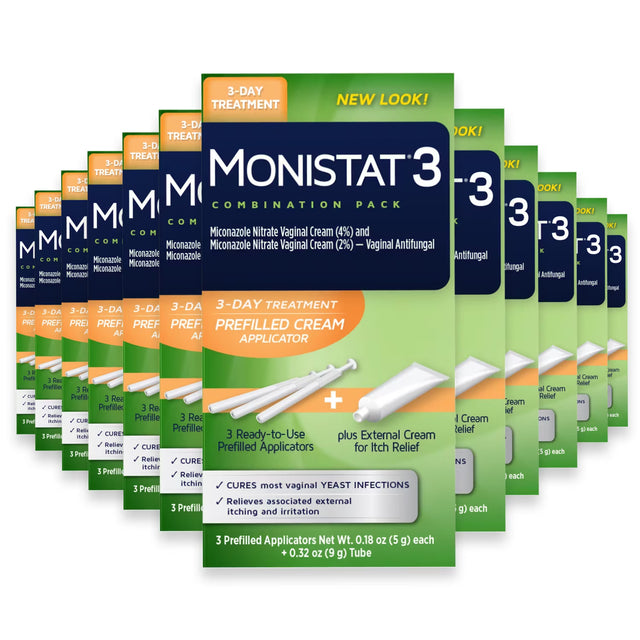 monistat 3 cure itch combo vaginal antifungal treatment kit 3 ct 12 pack
