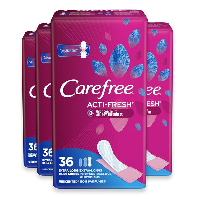 carefree extra long unscented panty liners
