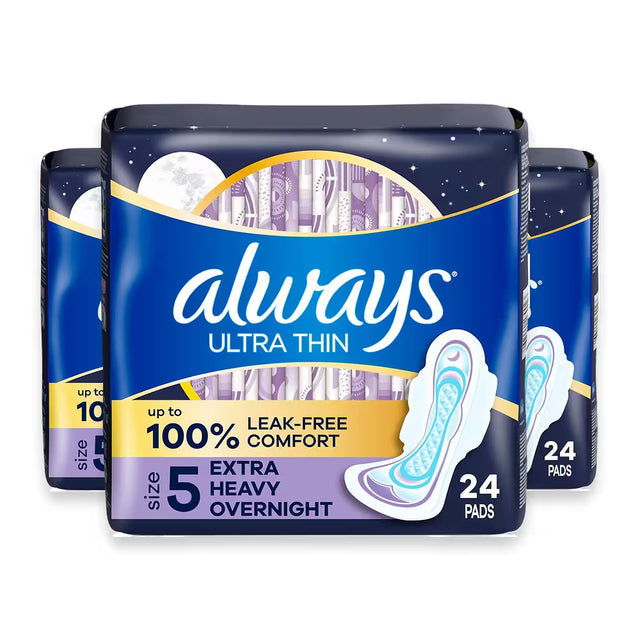 always ultra thin overnight pads with wings