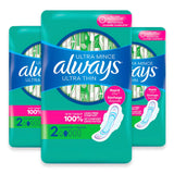 always ultra thin pads size 2 long super with wings