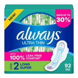 always ultra thin long super pads with wings