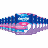 always thin regular liners fresh scent