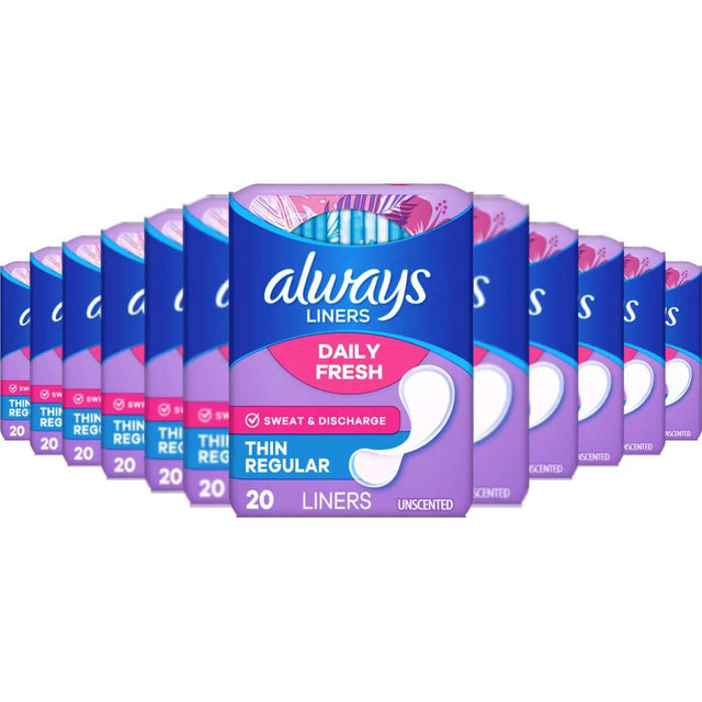 always thin regular liners daily fresh unscented